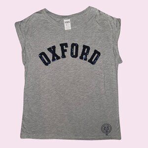 Victoria's Secret PINK Oxford University T-shirt with Blue Sequins